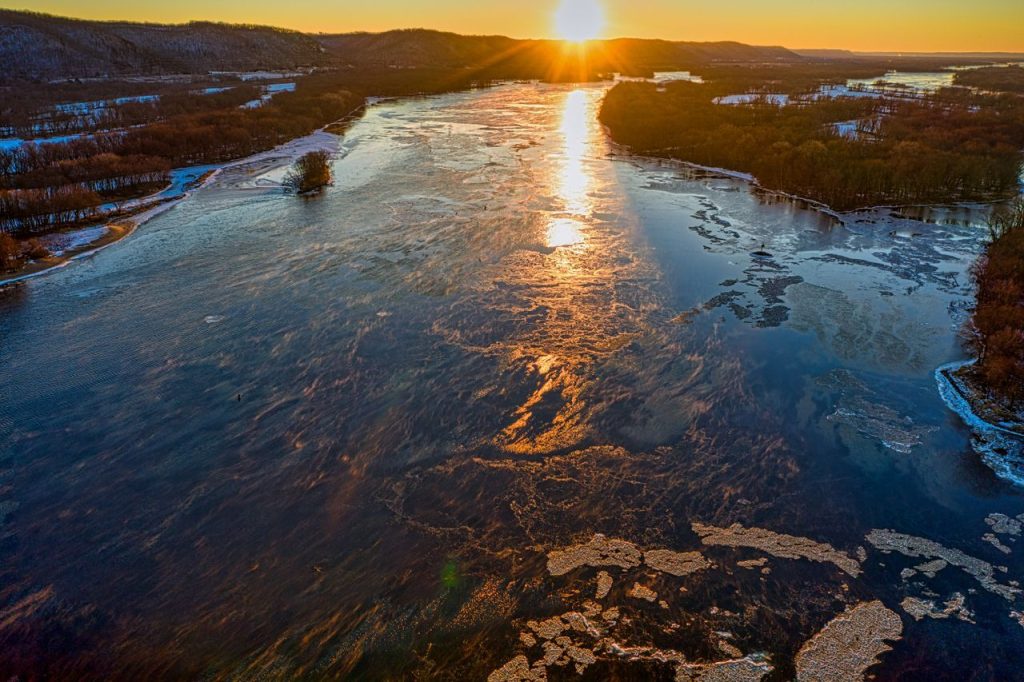 Much of Minnesota Drains South Through the Mississippi River