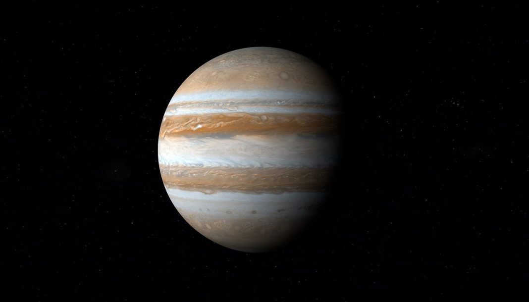 Moon Is About to Hide Jupiter
